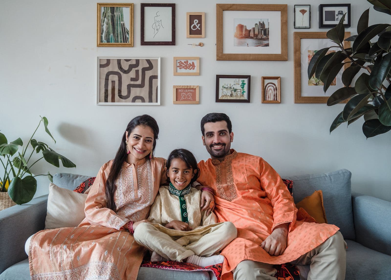 A family together at home